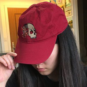 Urban Outfitters hat red with skull